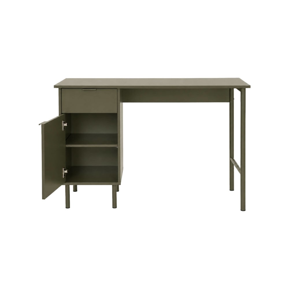 Schreibtisch mit Metall und Holzdekor 1 Tür khaki - Maisons Du