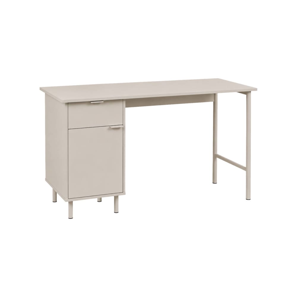 sweeek Schreibtisch mit Metall und Holzdekor 1 Tür beige style modern - Holz