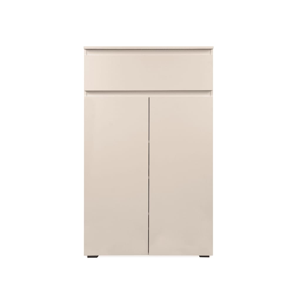 Armoire à chaussures 2 portes et 1 tiroir cachemire h131 cm - beige