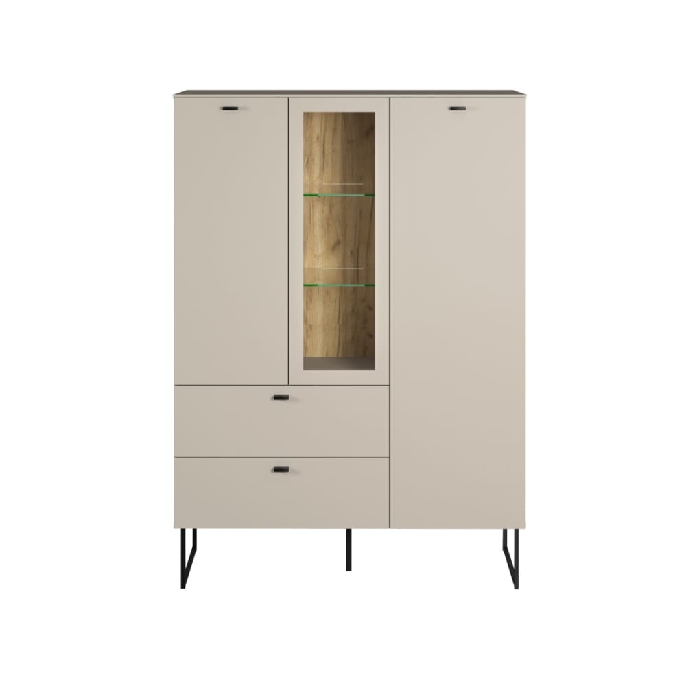 Buffet haut 2 portes, 2 tiroirs et 1 niche l100 cm - cashmere