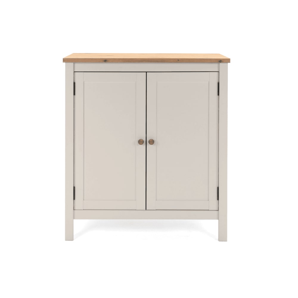 Petit buffet 2 portes effet cachemire et chêne l80 cm