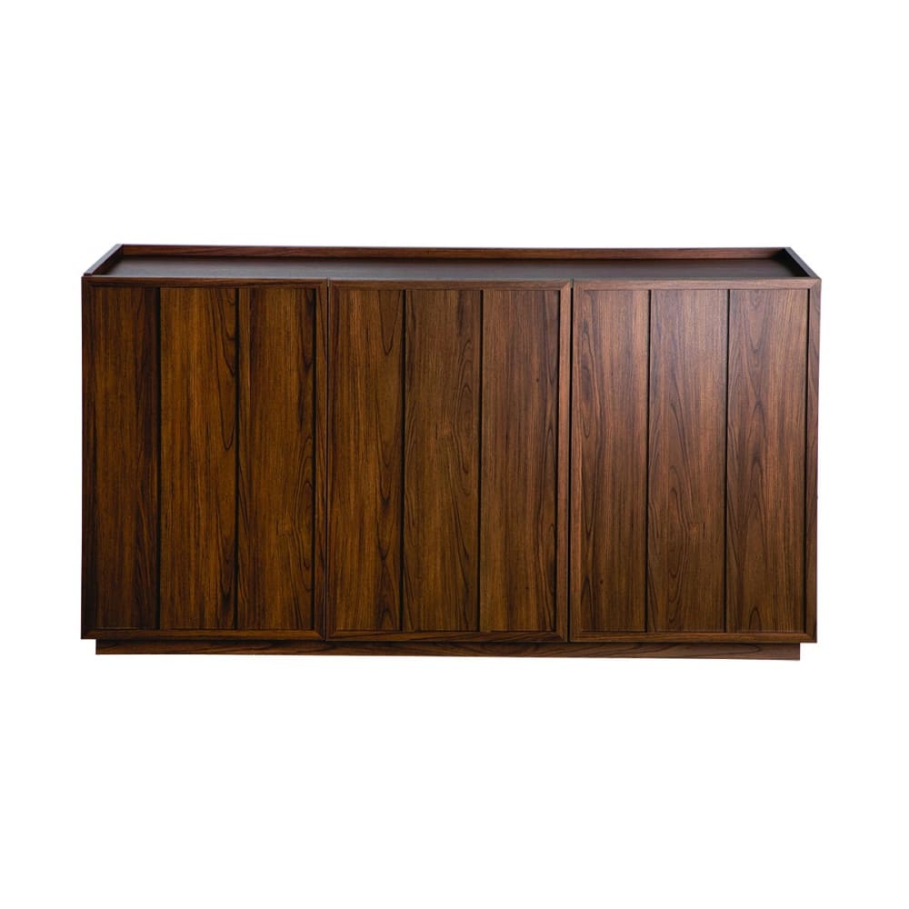 Buffet 3 portes effet noyer avec rebord sur le dessus l140 cm