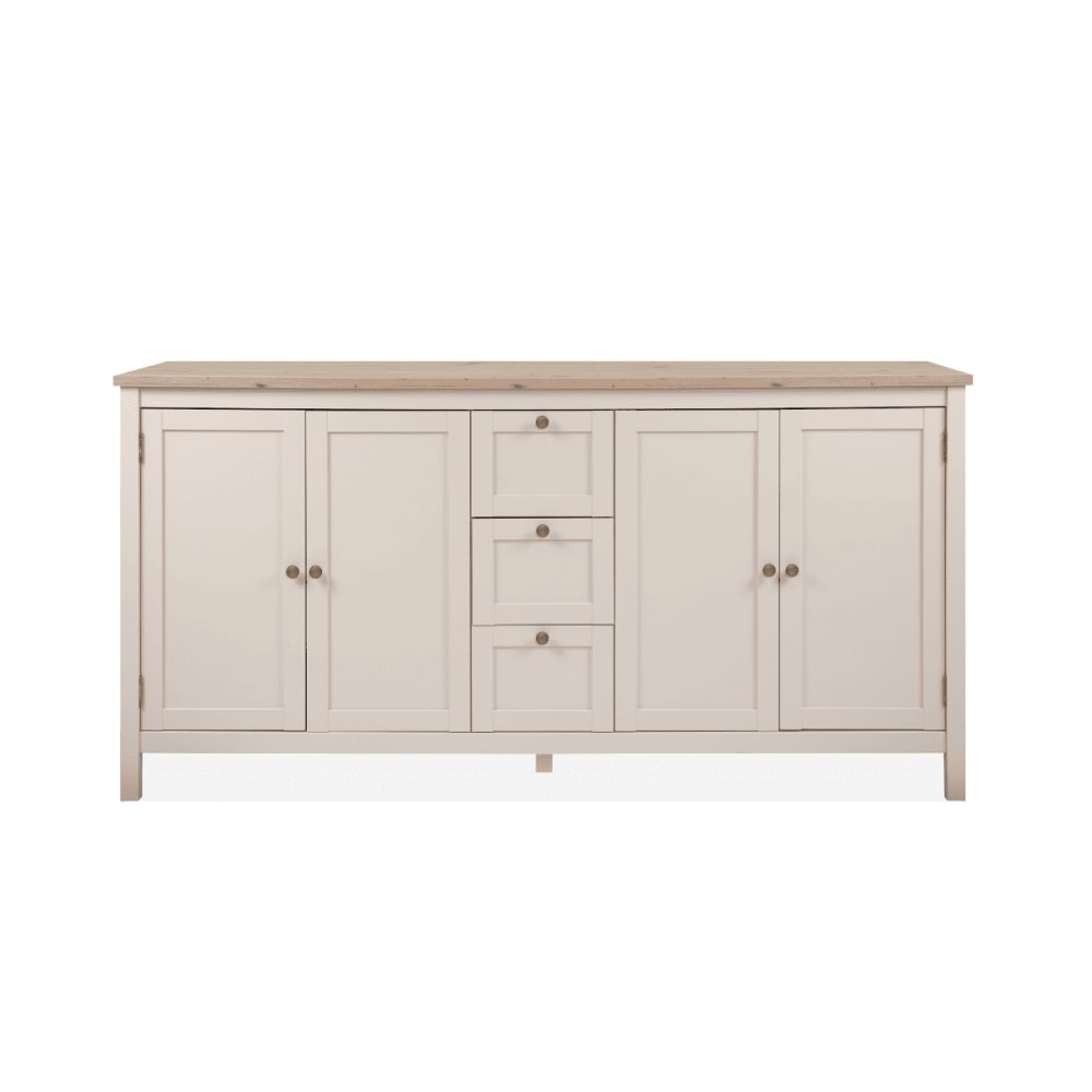Calicosy Sideboard 4 Türen und 3 Schubladen, Kaschmir- und Eichenoptik B180 cm style modern Beige Spanplatte