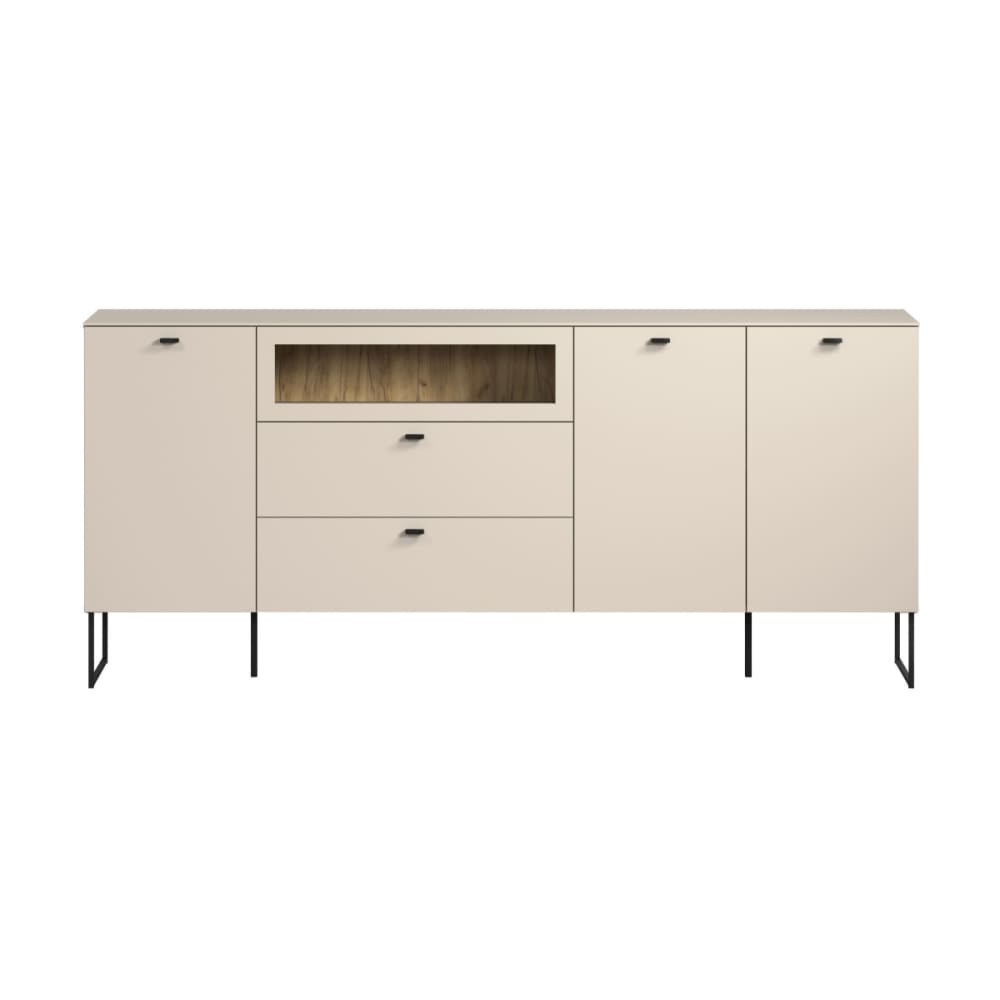 Calicosy Sideboard mit 3 Türen, 2 SchubladenB191 cm - Kaschmir style modern Beige Spanplatte