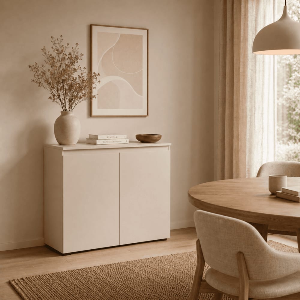Kleines Sideboard mit 2 Türen, Kaschmir B80 cm - Beige - Maisons