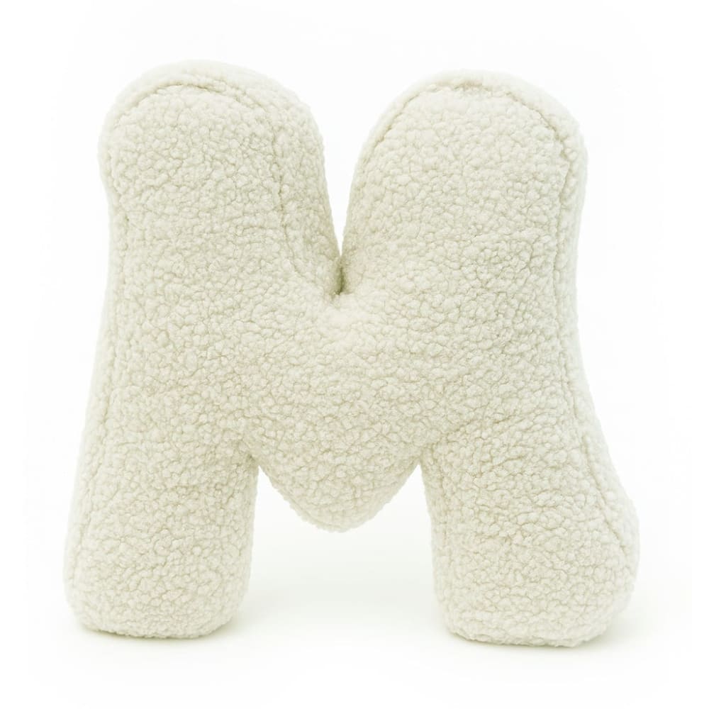 MeowBaby Dekokissen Kinder Alphabet Buchstabe M aus Polyester BEIGE PES - POLYESTER Kinder