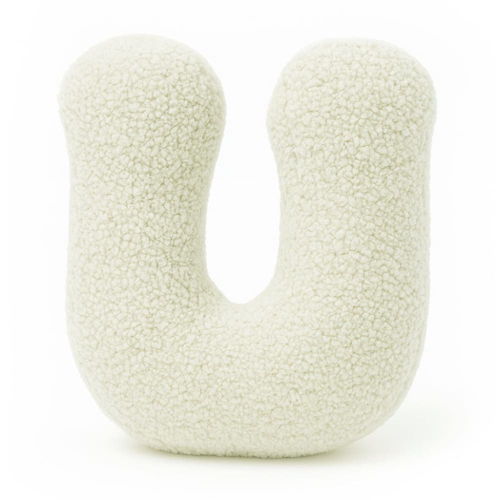 MeowBaby Dekokissen Kinder Alphabet Buchstabe U aus Polyester BEIGE PES - POLYESTER Kinder