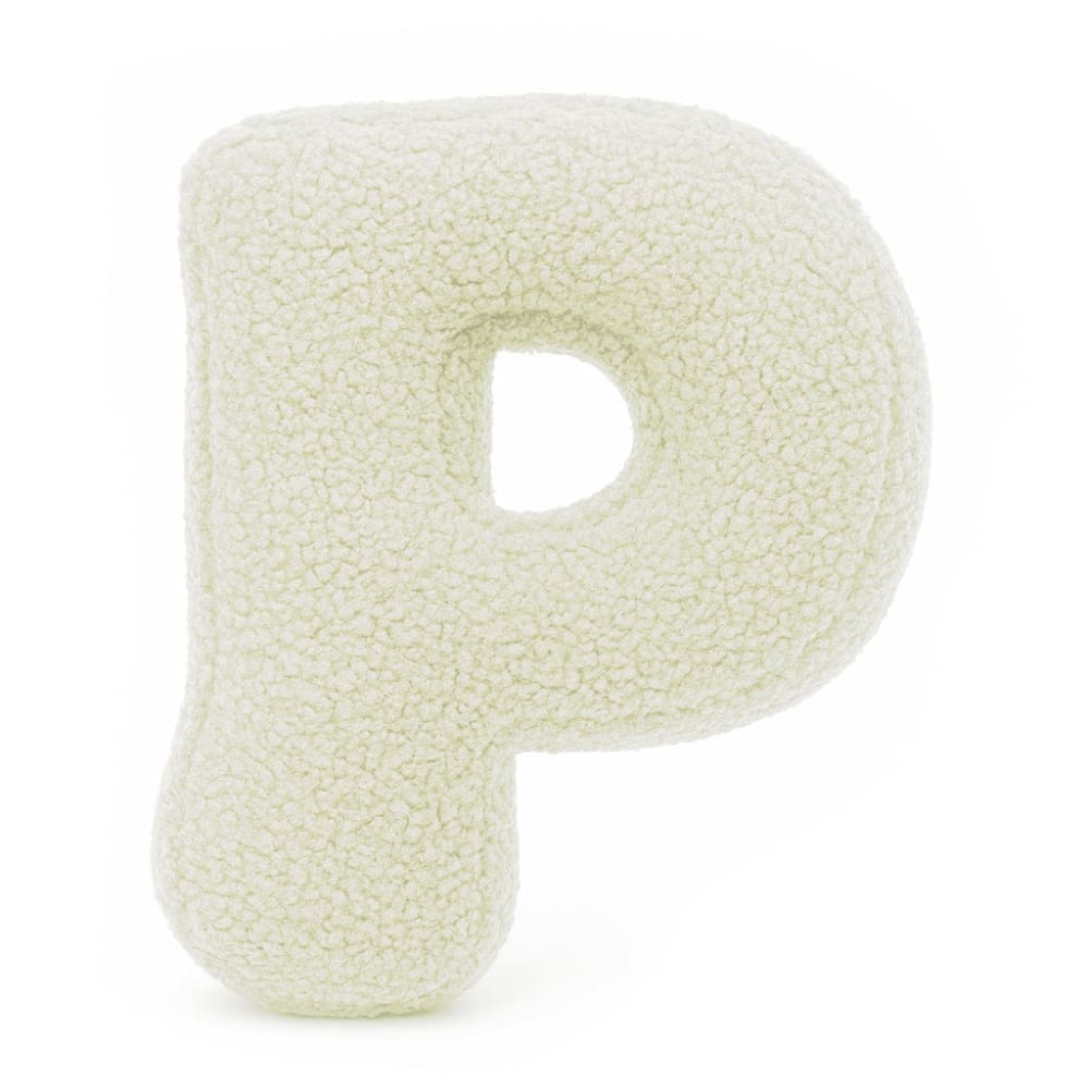 MeowBaby Dekokissen Kinder Alphabet Buchstabe P aus Polyester BEIGE PES - POLYESTER Kinder