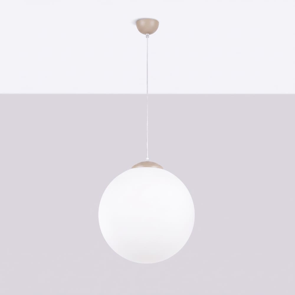 Suspension acier/verre taupe h 130 cm — vue 3