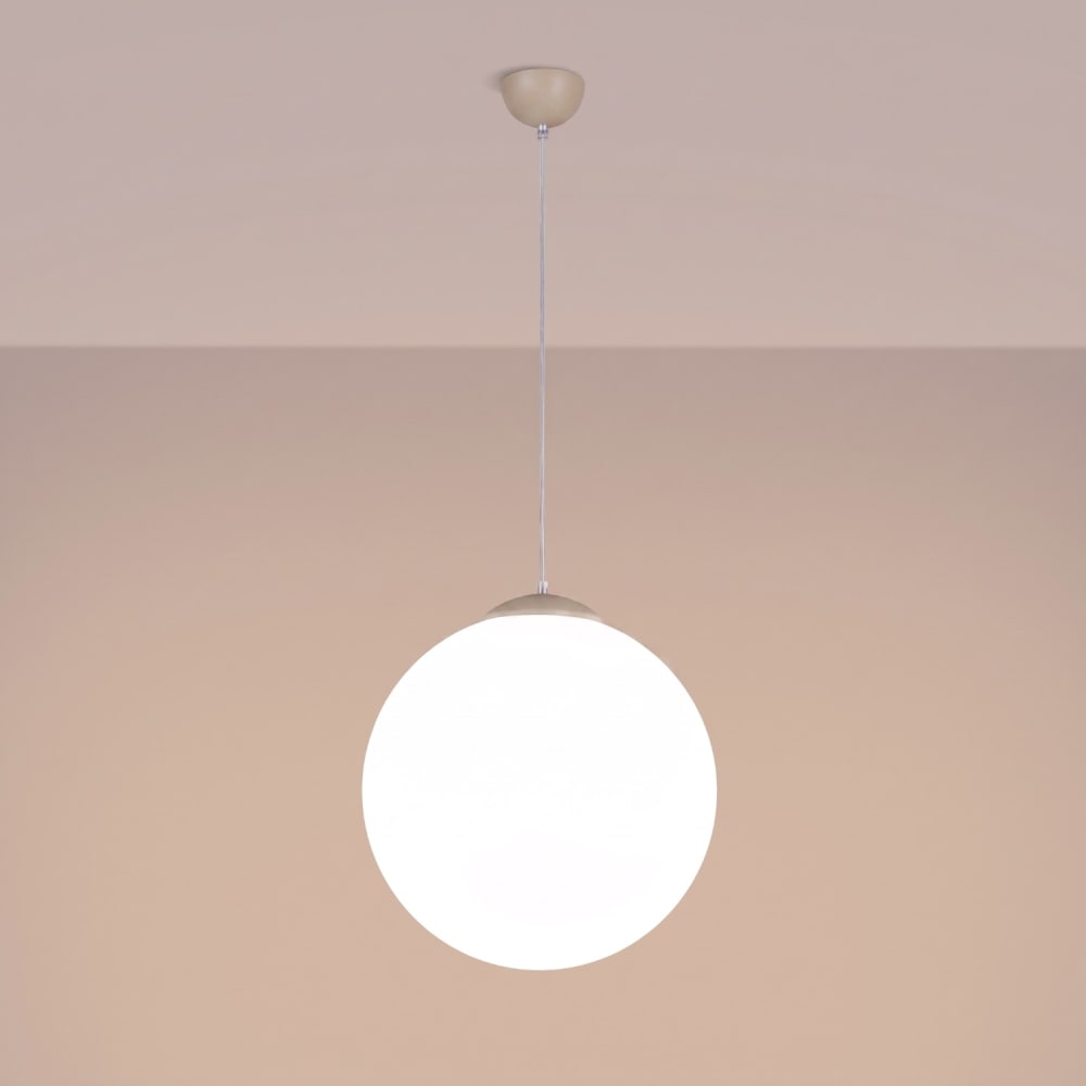 Suspension acier/verre taupe h 130 cm — vue 4