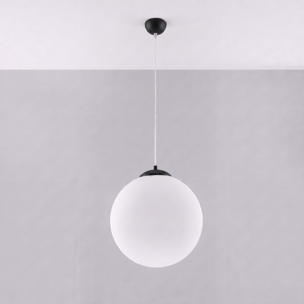 Suspension acier/verre noir h 130 cm — vue 4