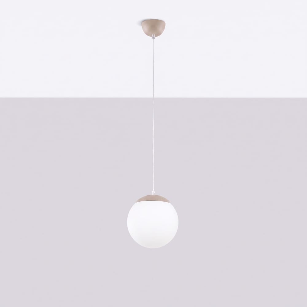 Suspension acier/verre taupe h 110 cm — vue 3