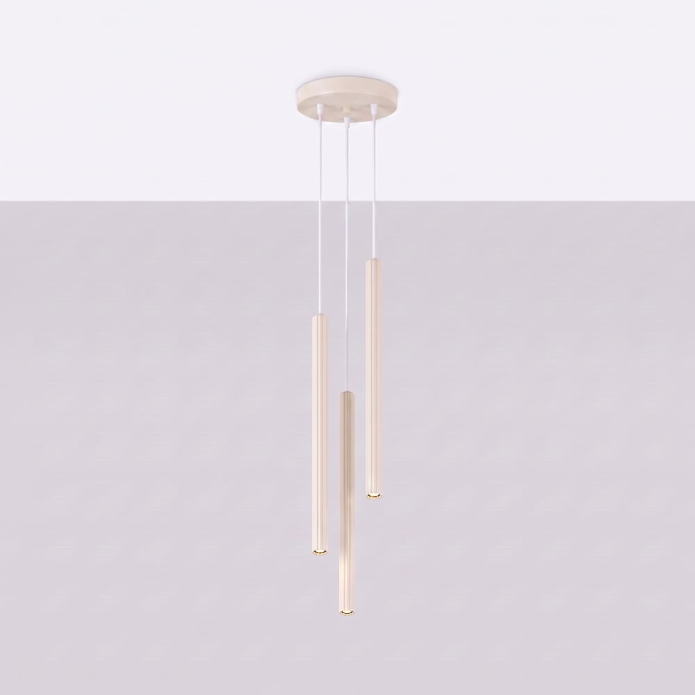 Suspension acier beige h 120 cm — vue 3