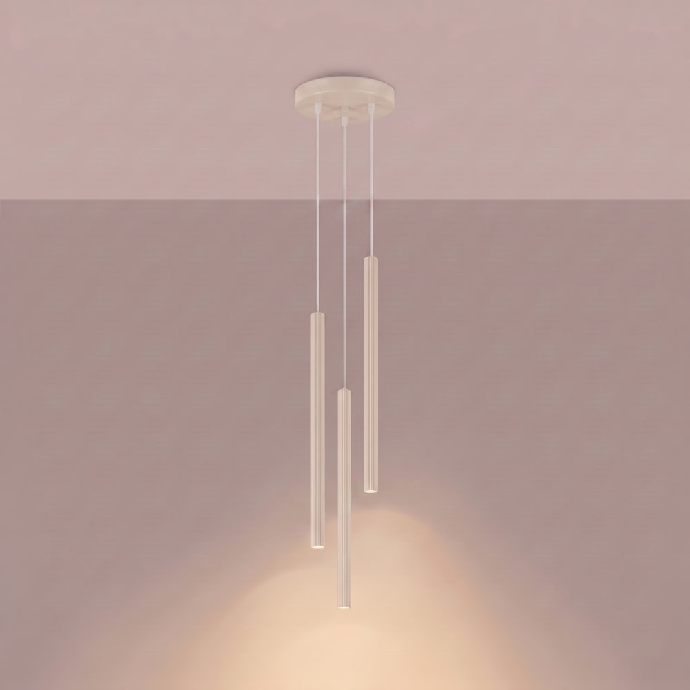 Suspension acier beige h 120 cm — vue 4