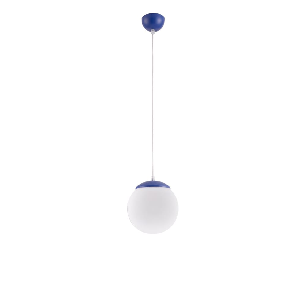 Suspension acier/verre outremer h 110 cm