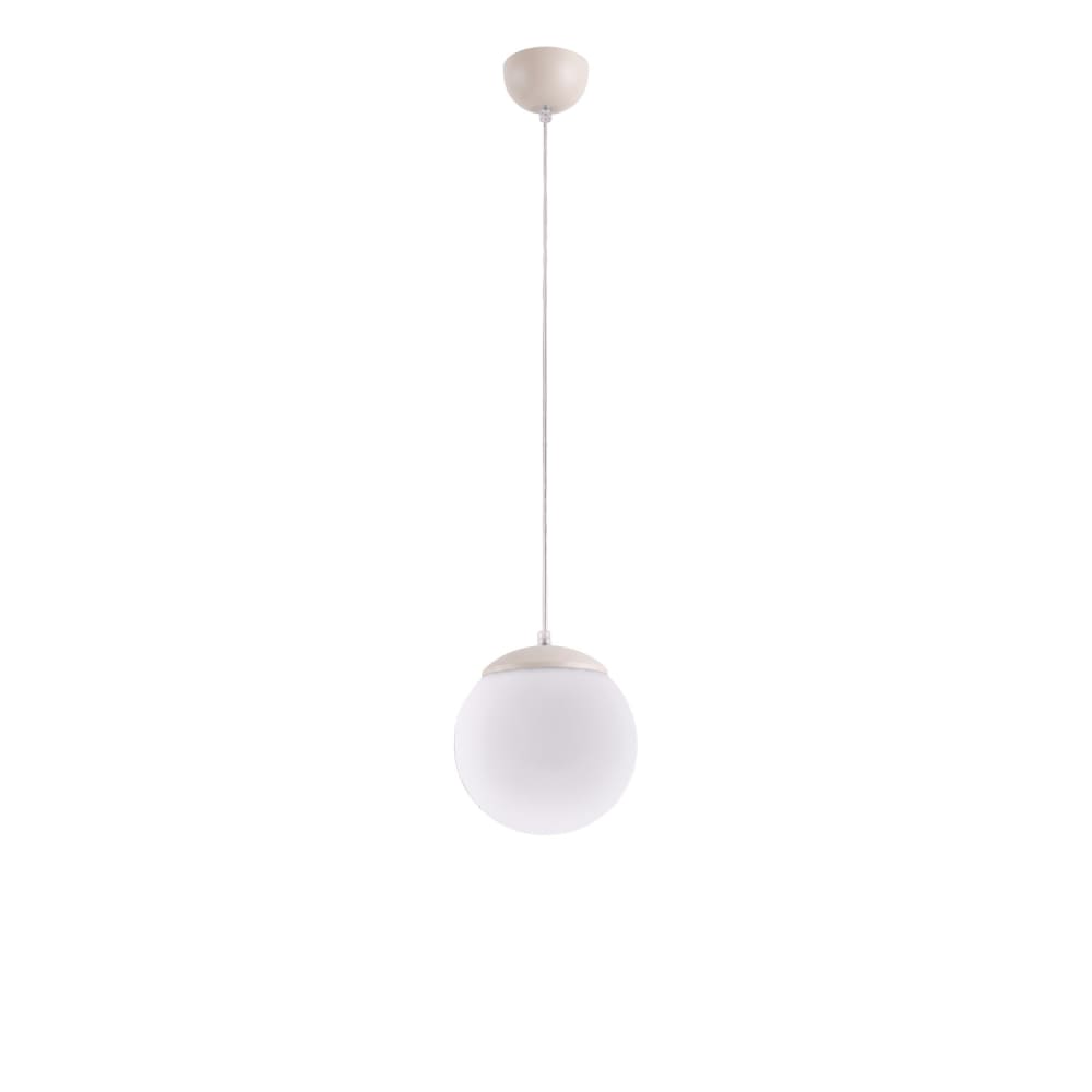 Suspension acier/verre beige h 110 cm