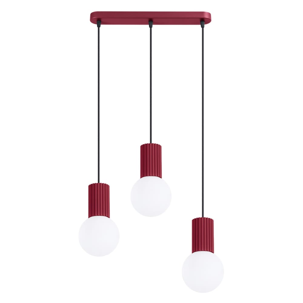 lampara colgantes borgona aluminiovidrio alt 120 cm