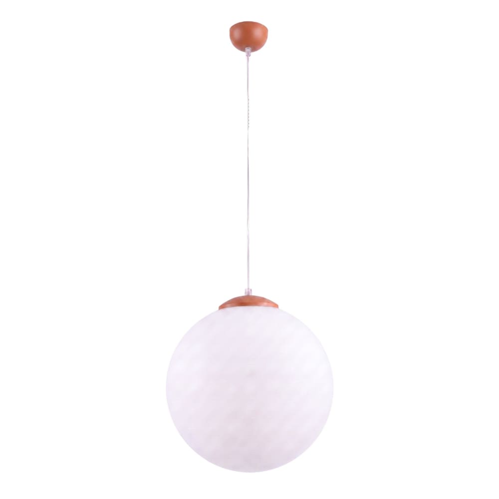 Suspension acier/verre ocre rouge h 130 cm