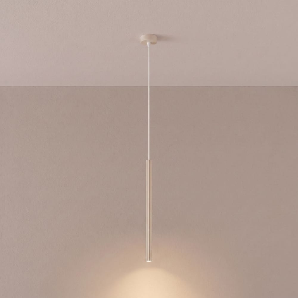 Suspension acier beige h 120 cm — vue 3