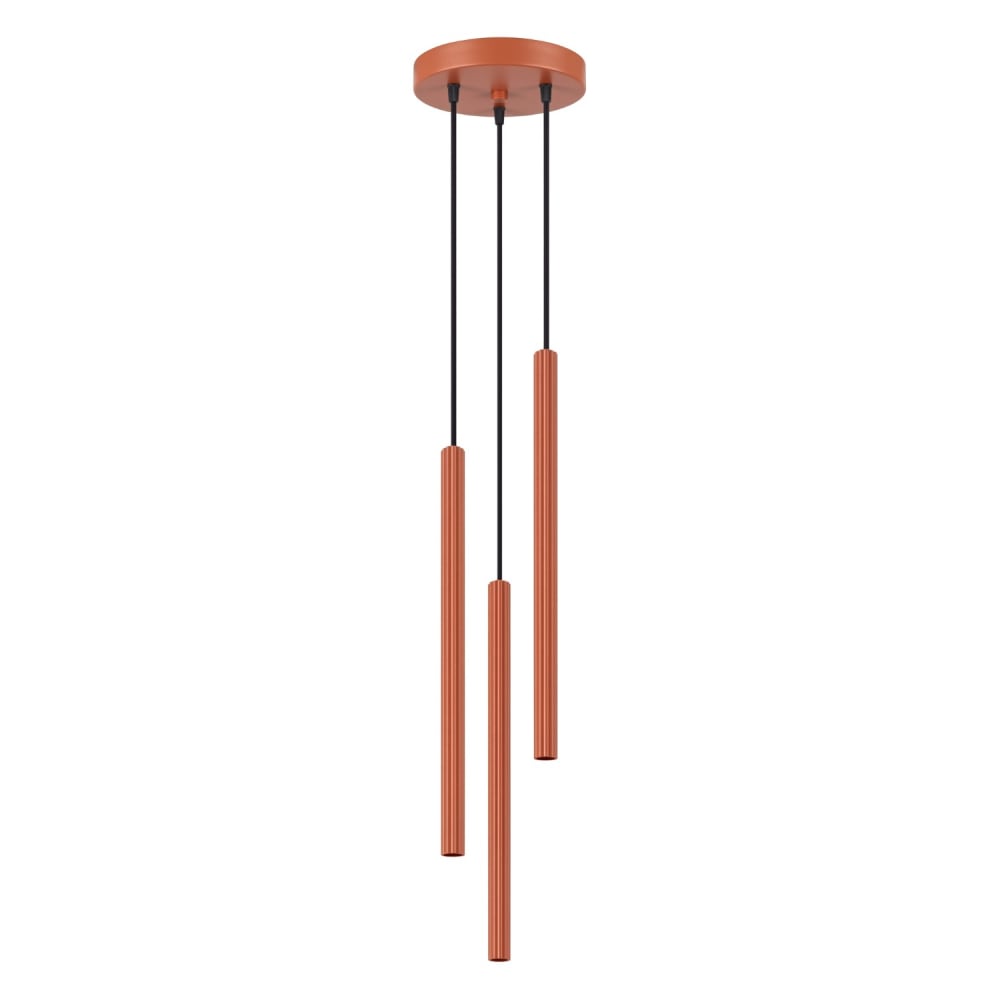 Suspension acier ocre rouge h 120 cm