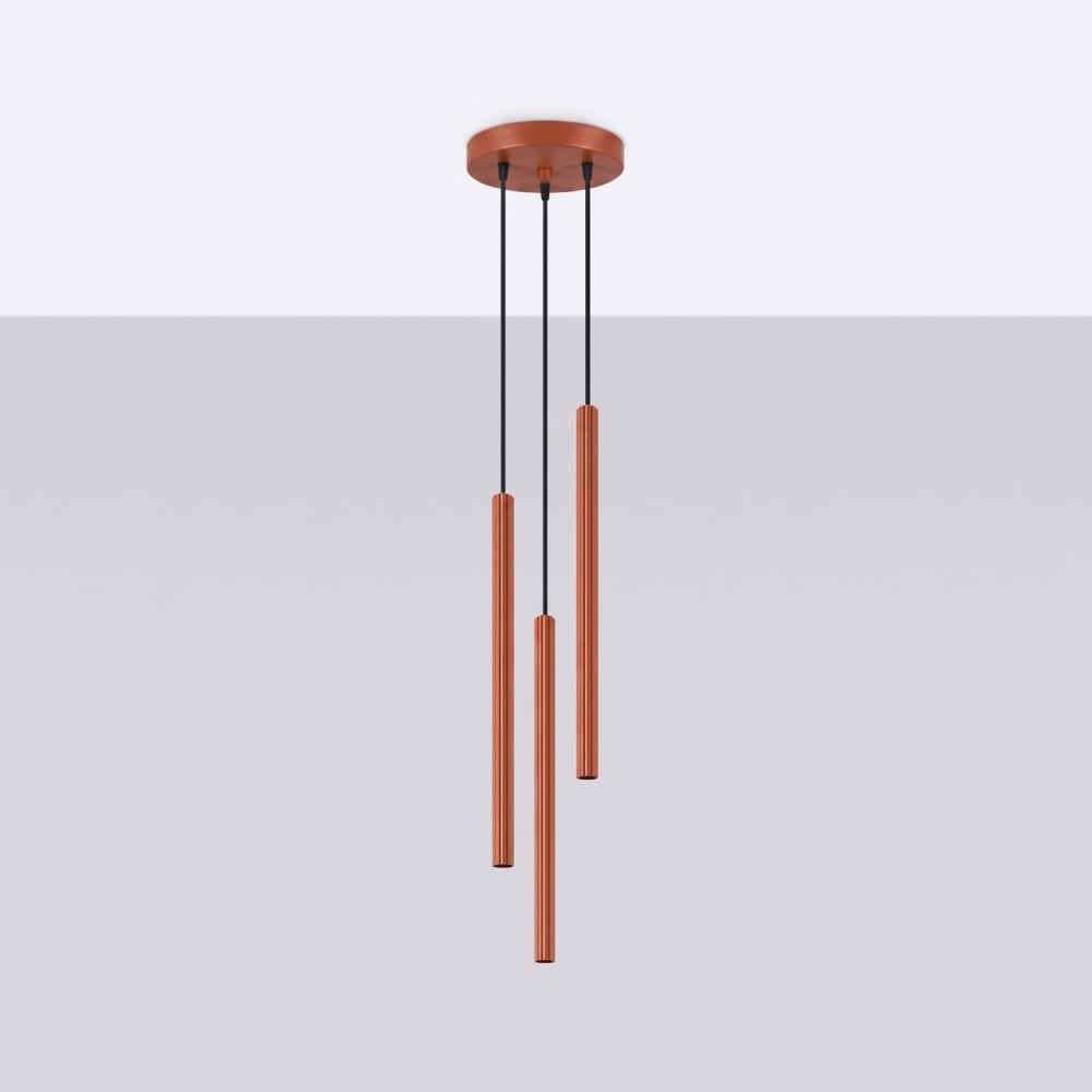 Suspension acier ocre rouge h 120 cm — vue 3