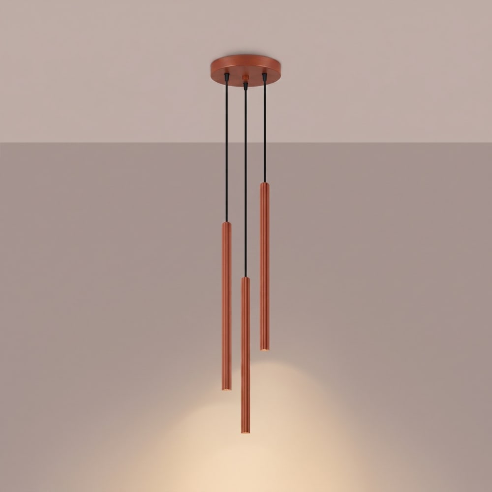 Suspension acier ocre rouge h 120 cm — vue 4