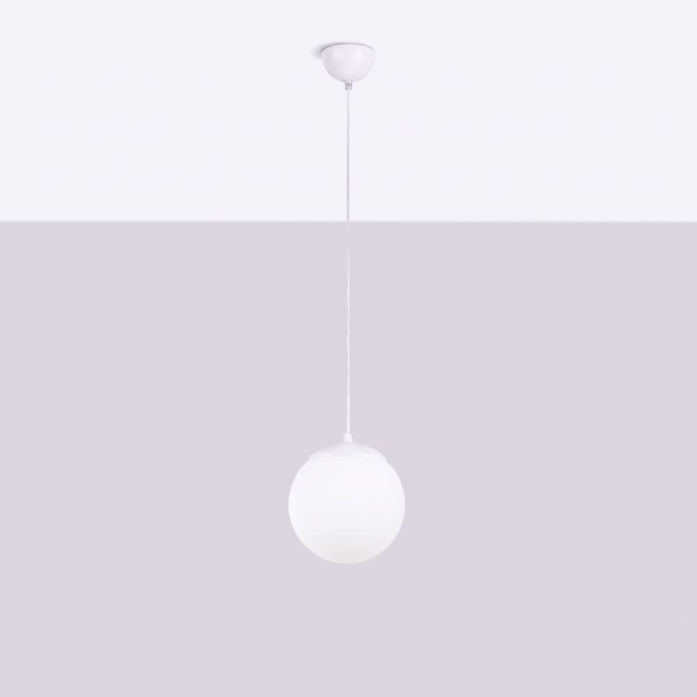 Suspension acier/verre blanc h 110 cm — vue 3