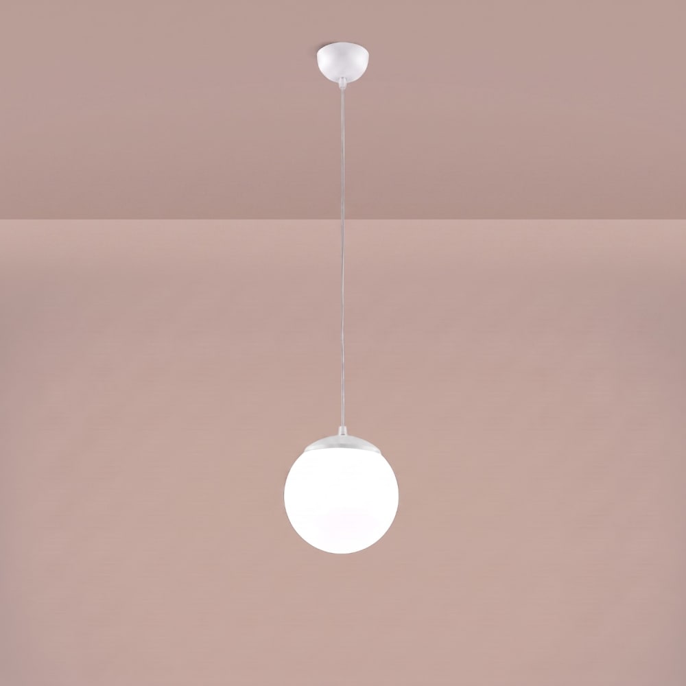 Suspension acier/verre blanc h 110 cm — vue 4
