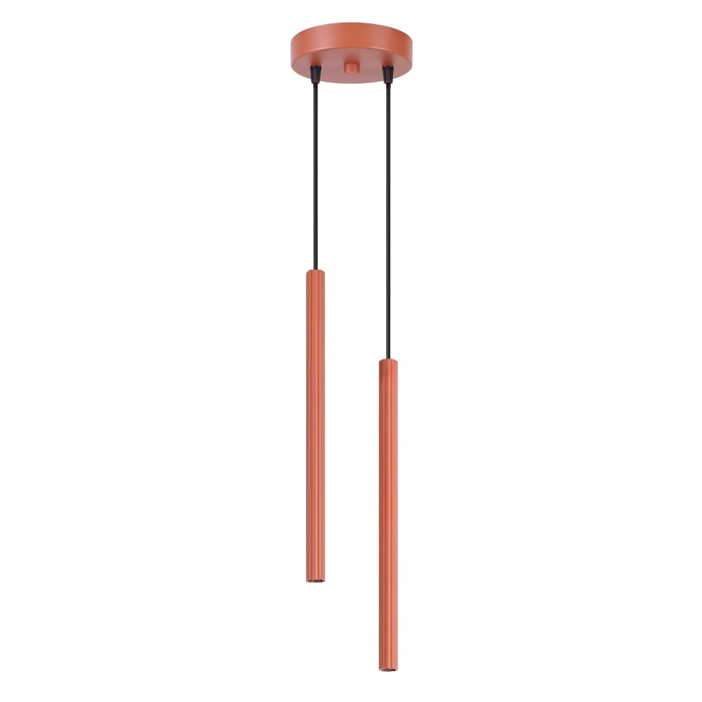 Suspension acier ocre rouge h 118 cm