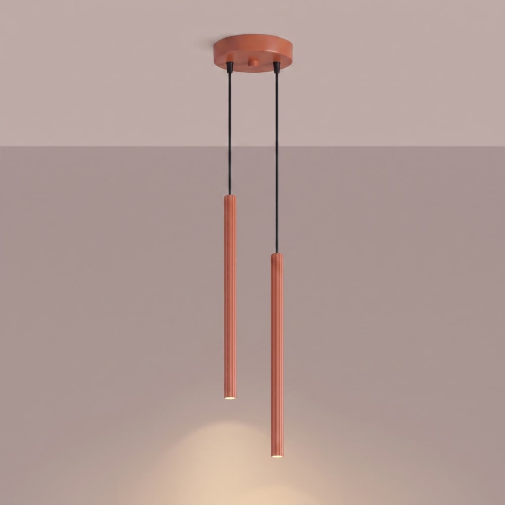 Suspension acier ocre rouge h 118 cm — vue 4