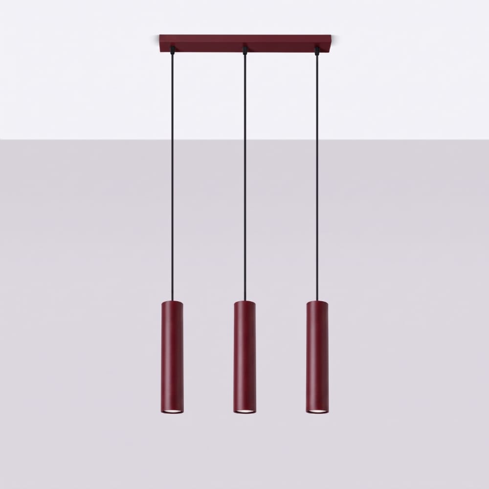 Suspension acier bourgogne h 90 cm — vue 3