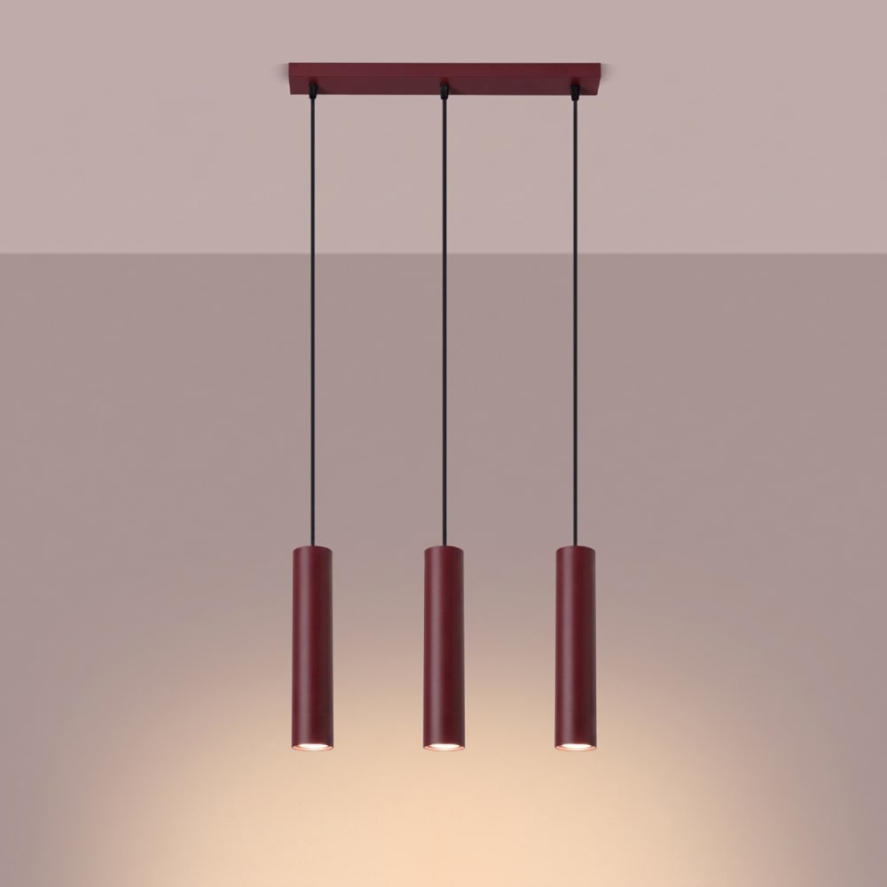 Suspension acier bourgogne h 90 cm — vue 4