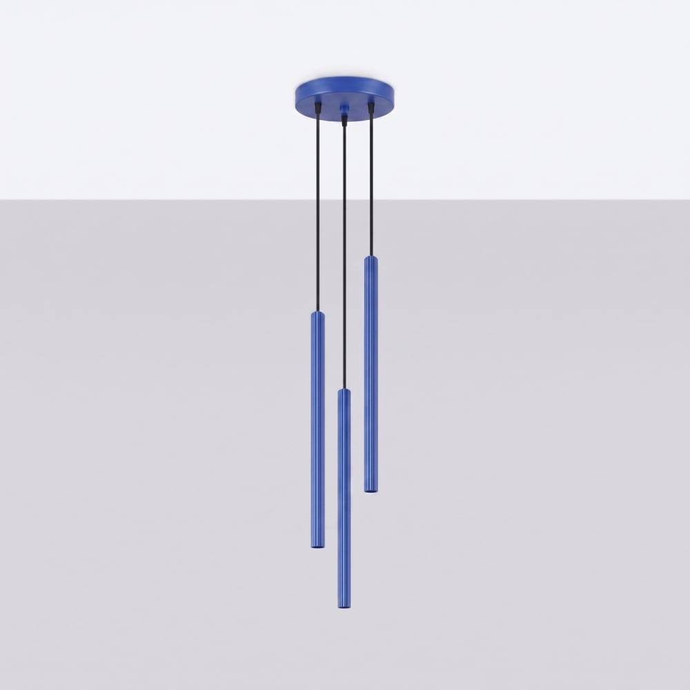 Suspension acier outremer h 120 cm — vue 3