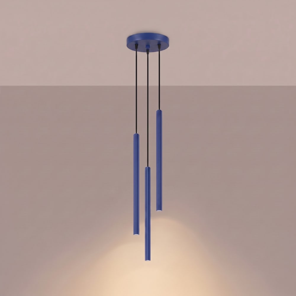 Suspension acier outremer h 120 cm — vue 4