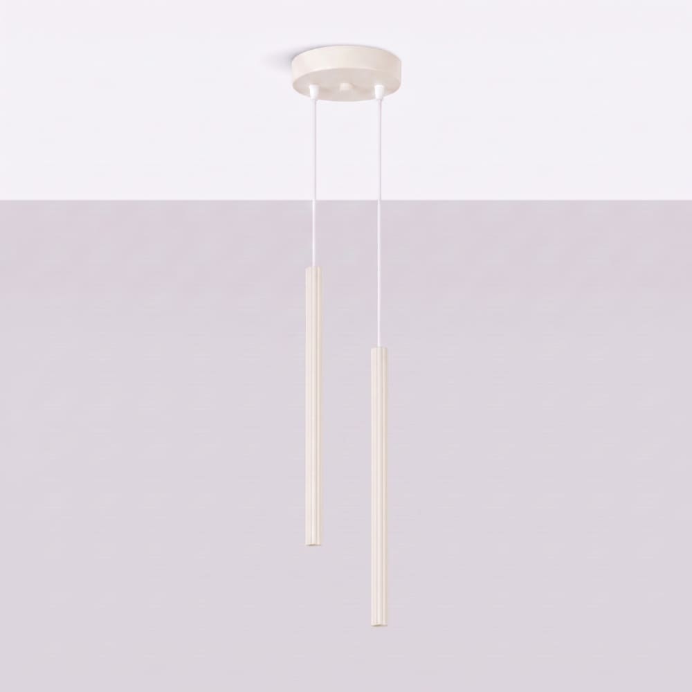 Suspension acier beige h 118 cm — vue 3