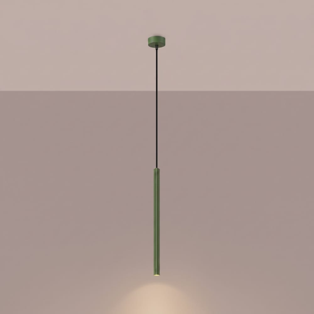 Suspension acier vert olive h 120 cm — vue 4