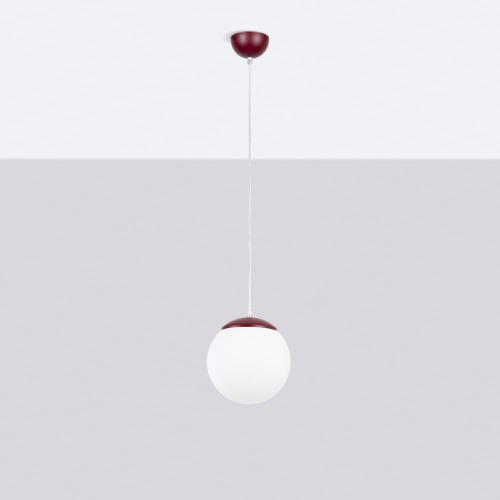 Suspension acier/verre bourgogne h 110 cm — vue 3