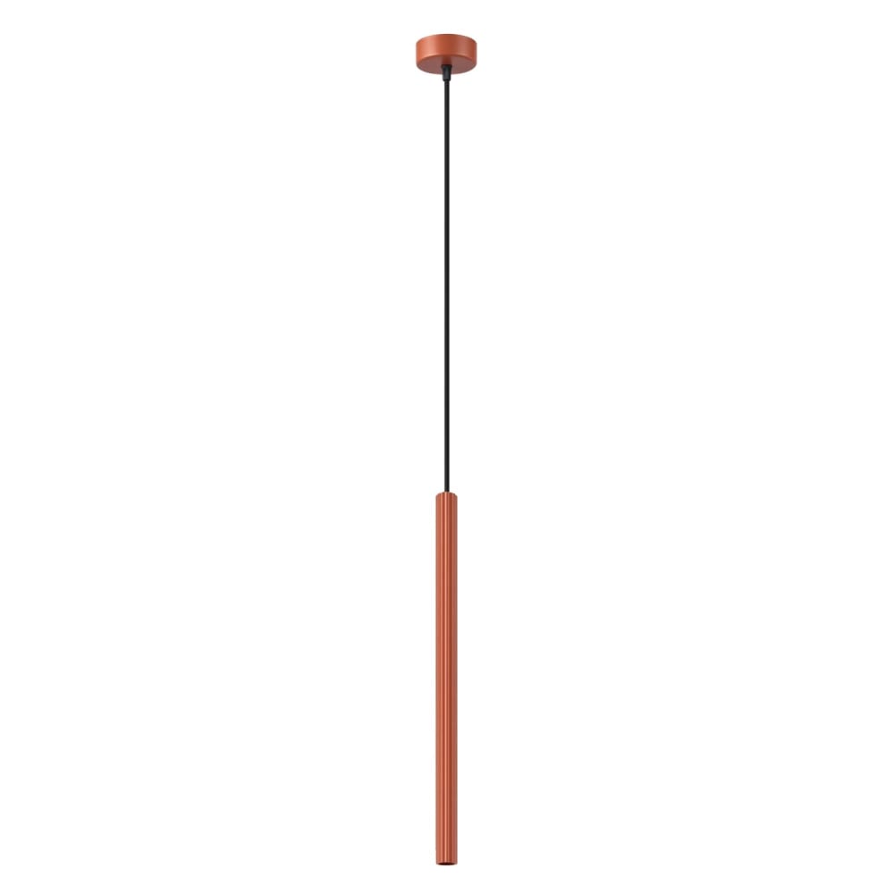 Suspension acier ocre rouge h 120 cm