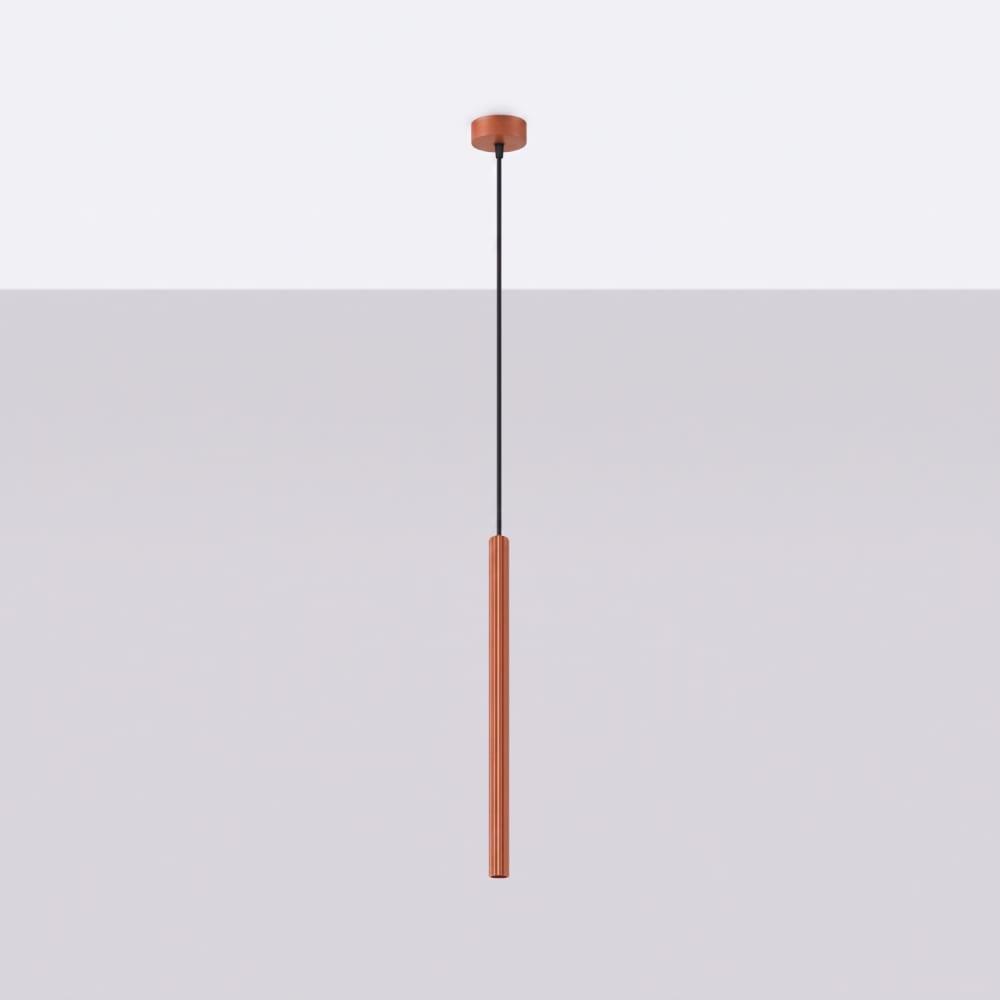 Suspension acier ocre rouge h 120 cm — vue 3