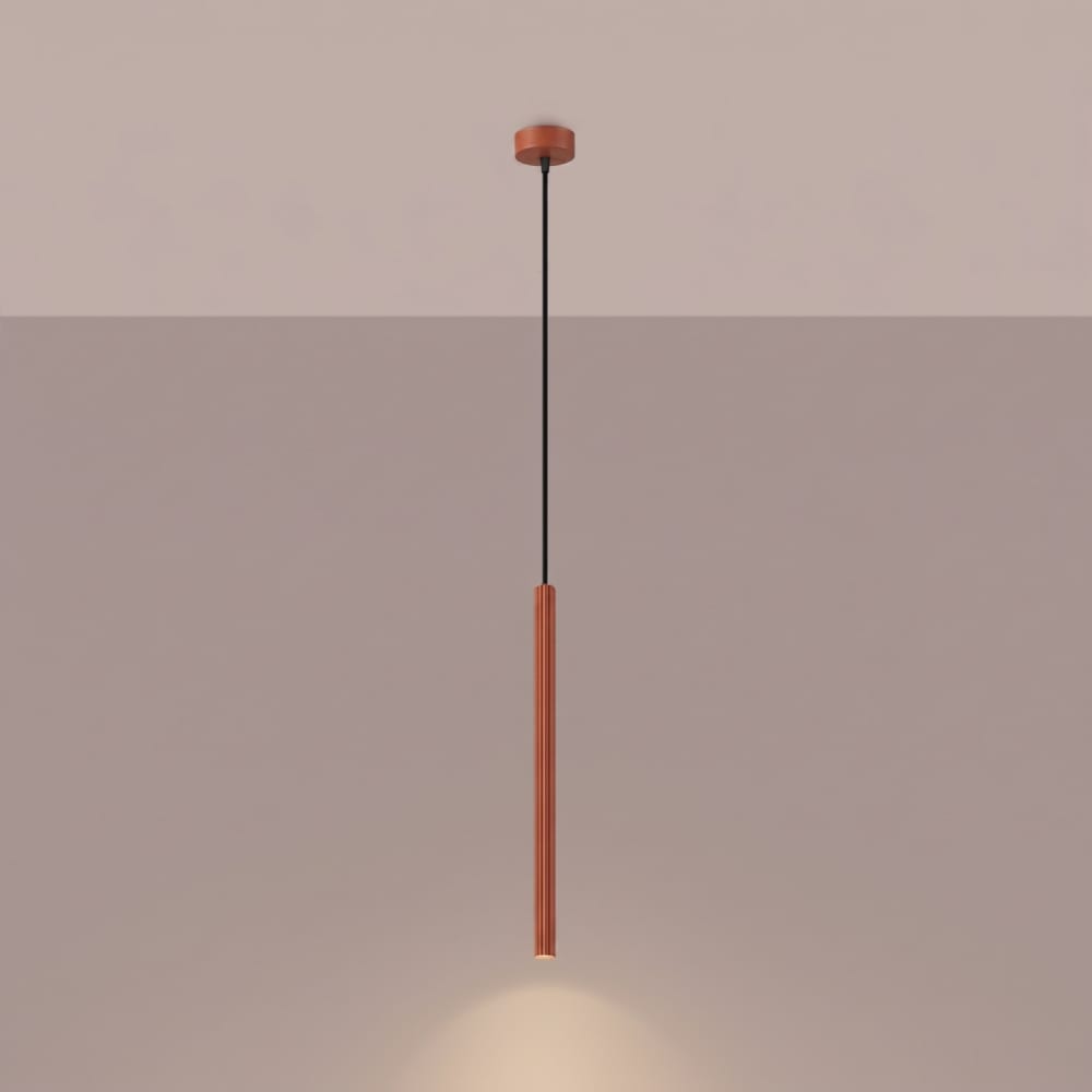 Suspension acier ocre rouge h 120 cm — vue 4