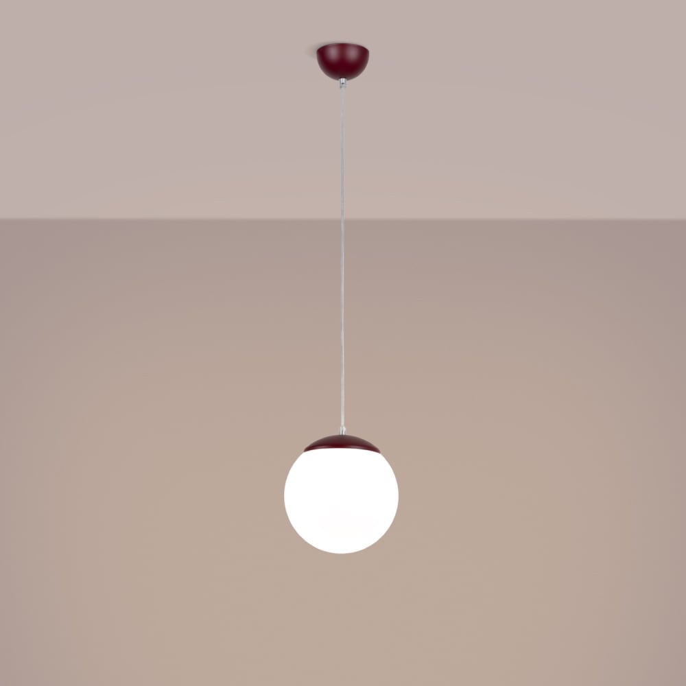 Suspension acier/verre bourgogne h 130 cm — vue 4