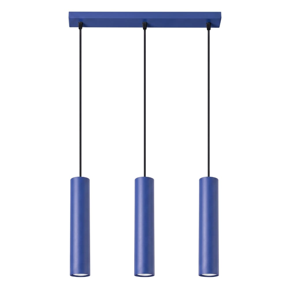 Suspension acier outremer h 90 cm