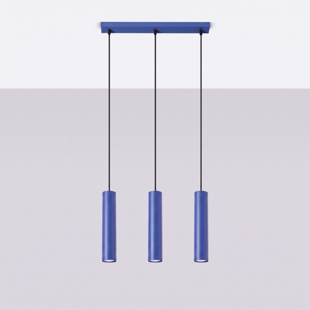 Suspension acier outremer h 90 cm — vue 3
