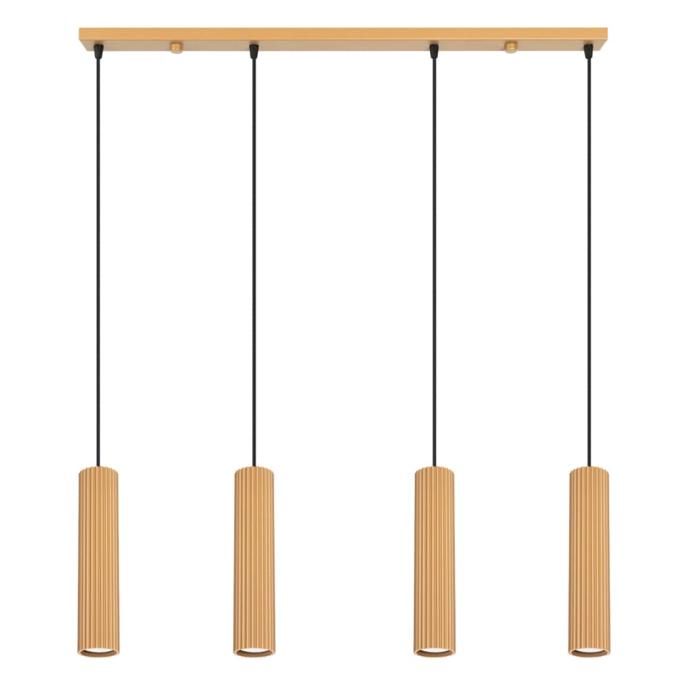 Suspension aluminium doré h 120 cm