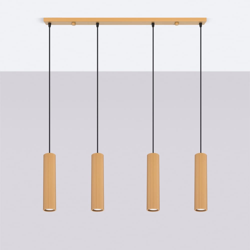 Suspension aluminium doré h 120 cm — vue 3