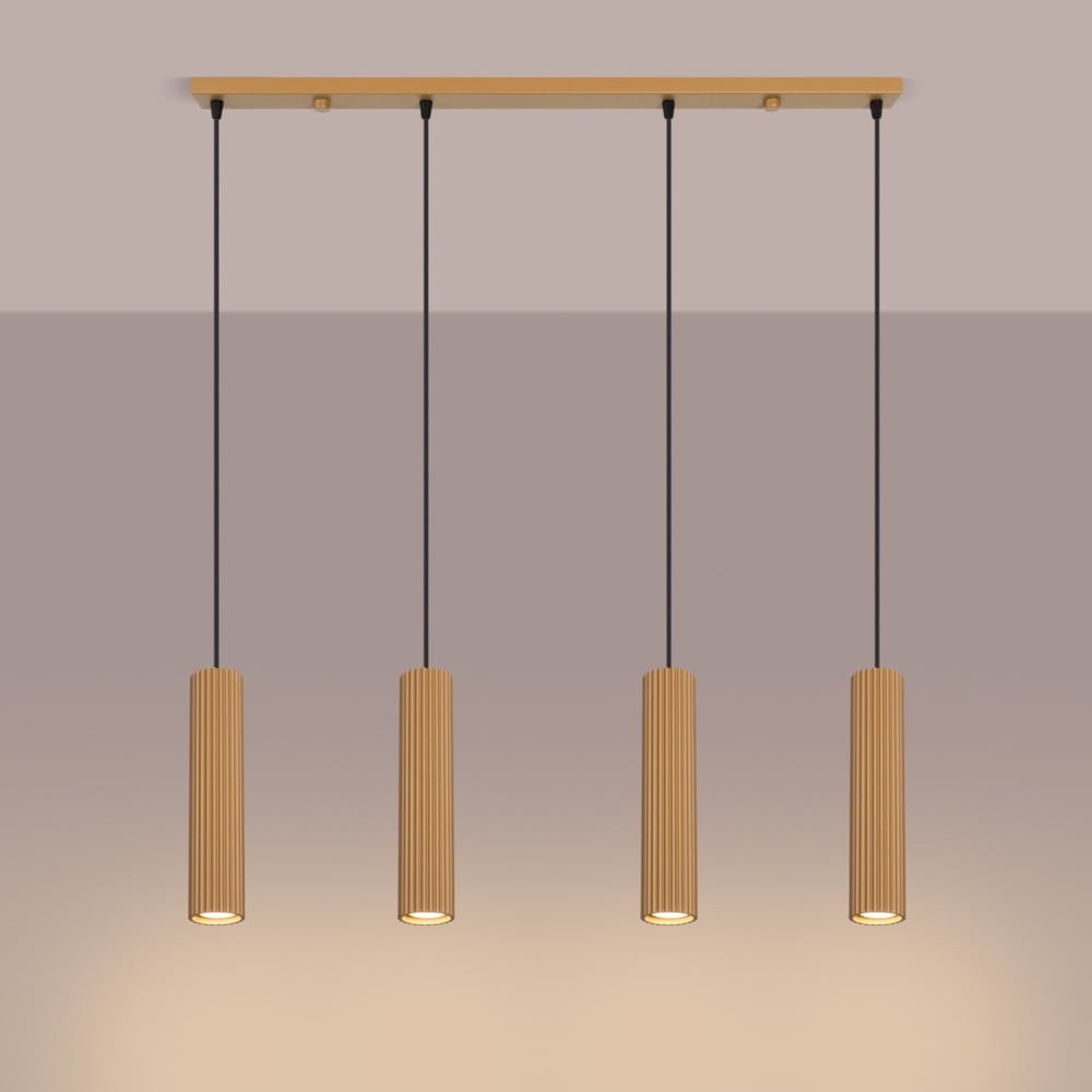 Suspension aluminium doré h 120 cm — vue 4