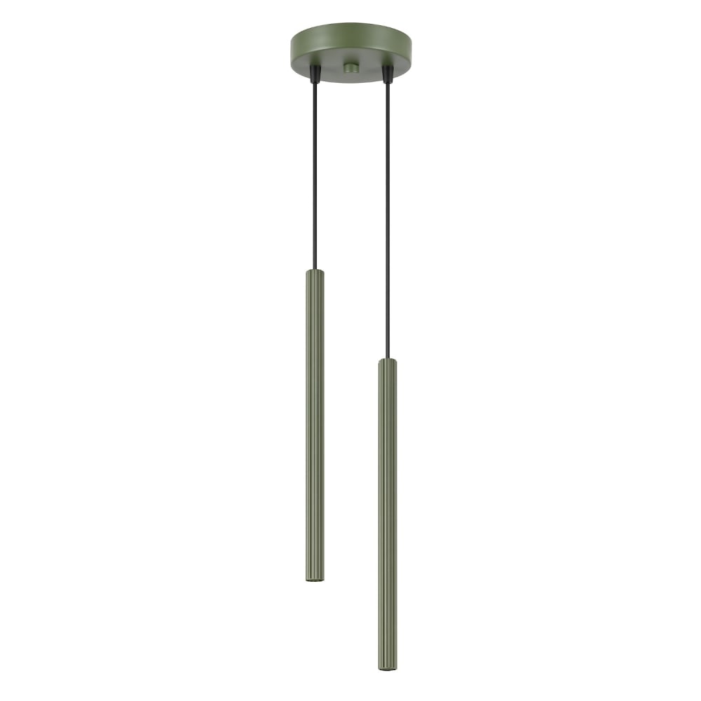 Suspension acier vert olive h 118 cm