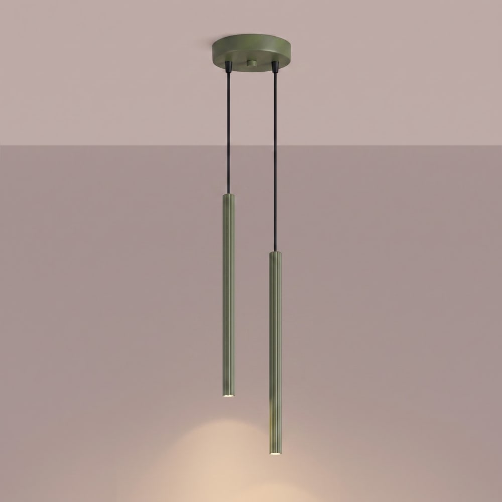 Suspension acier vert olive h 118 cm — vue 4