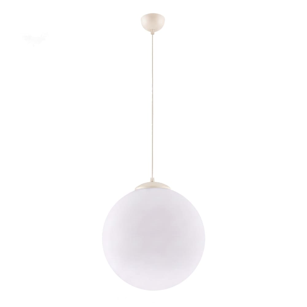 Suspension acier/verre beige h 130 cm