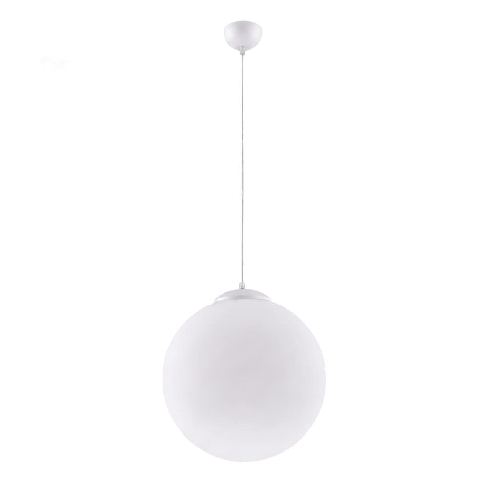 Suspension acier/verre blanc h 130 cm